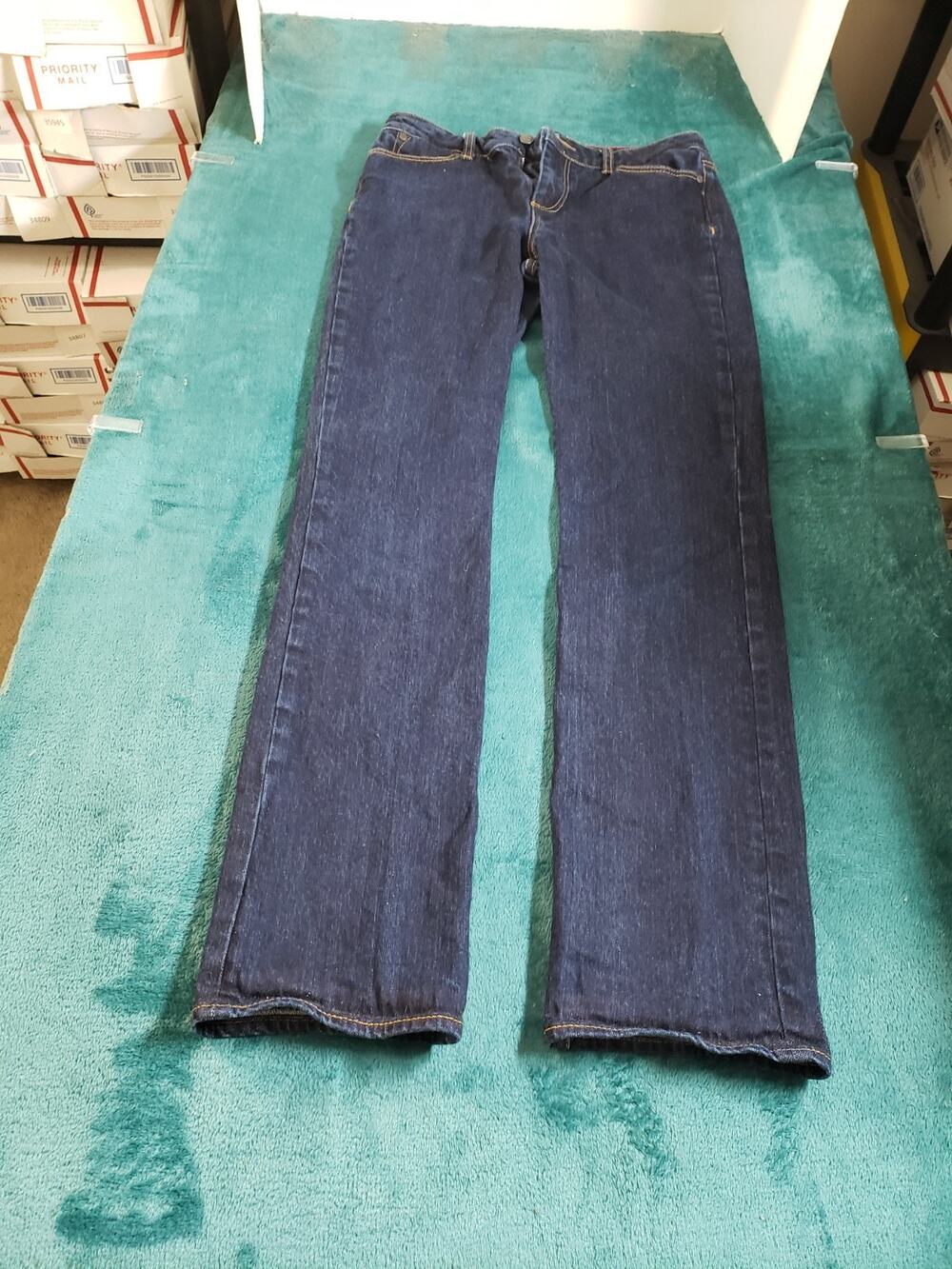 Talbots Jeans Size 4 Womens Blue Stretch Ladies Pants Mid Rise Heritage Straight
